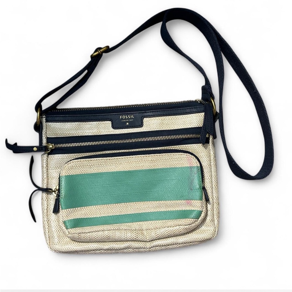Fossil‎ Green and Tan Crossbody Bag